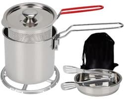 Mini Friteuse - Kookpan Frituurmand - Thuis Koken - Gezonde Frituuroplossing - 1.2 L - Zilver