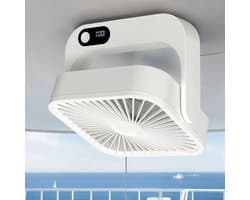LISM - 2000mAh draagbare ventilator op accu, 5 snelheden, kan magnetisch aan de bovenkant van het compartiment en aan de muur worden bevestigd. — afbeelding 1
