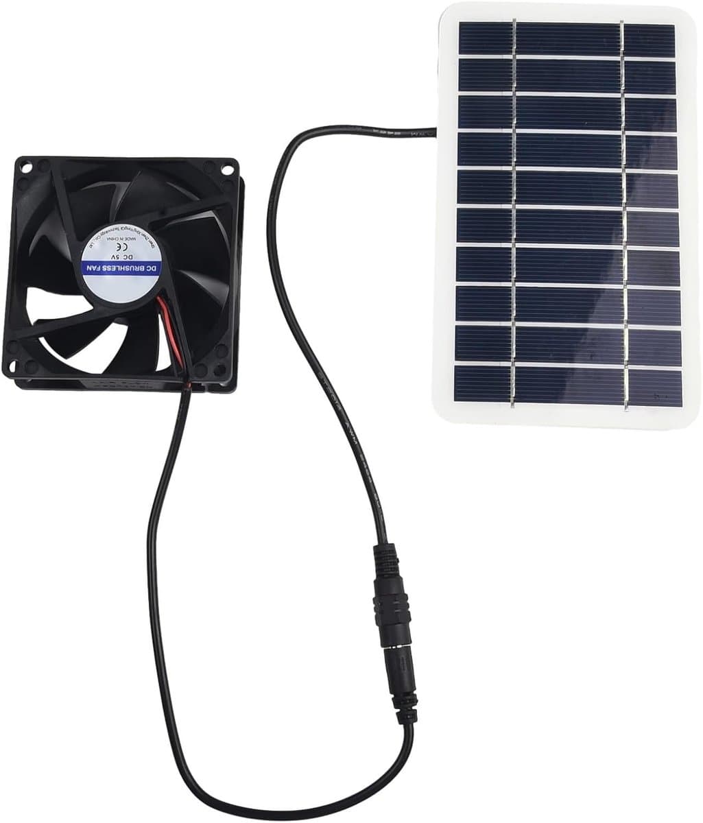Zonne Ventilator - Zonnepaneel Ventilator - Ventilatie Zolder - Zonne-aangedreven - 8 cm Ventilator - Zwart — afbeelding 1