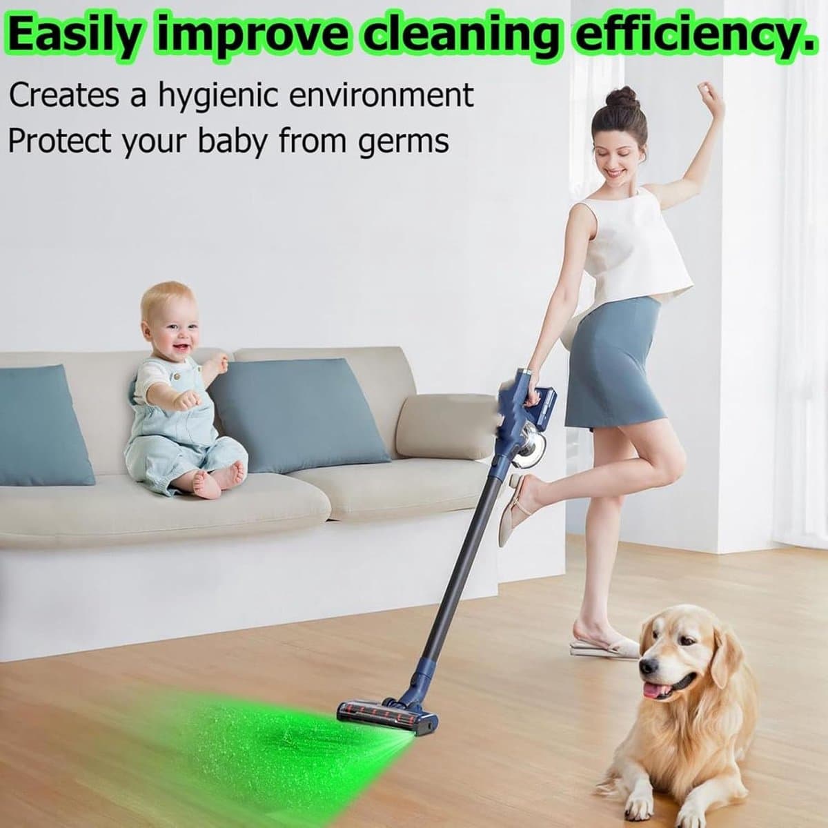 Vacuum Bahuun, Vacuum Dust Display Lamp, Universal Disclosure Invisible Vacuum Animal Pet Hair Vacuum Cleaner Light - ShopVlot — afbeelding 1