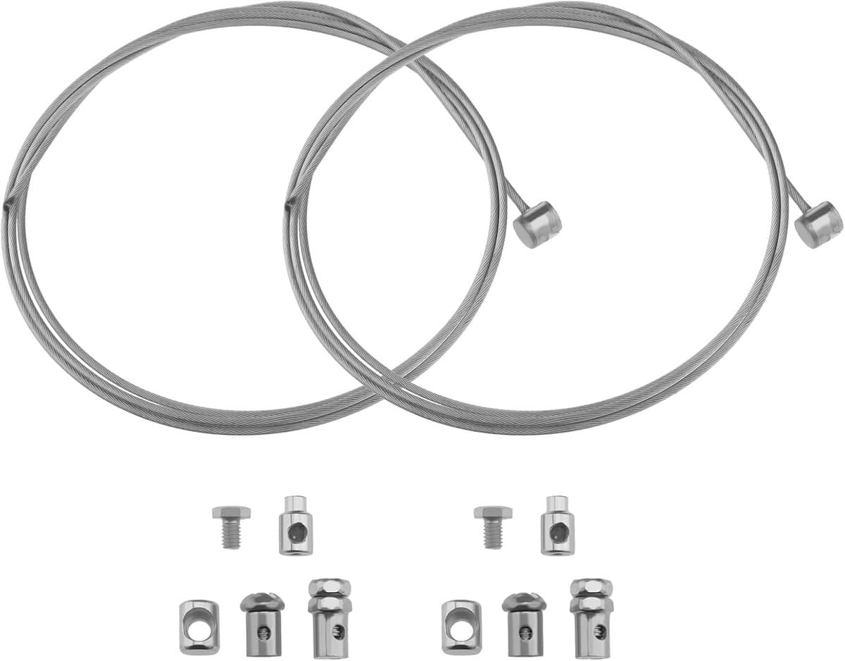 SnelShoppen - 2 Sets Throttle Coupling Kabel Reparatieset met Draadloze Mof en Moerset Geschikt voor Grasmaaier Rotovator Ride On 100cm — afbeelding 1