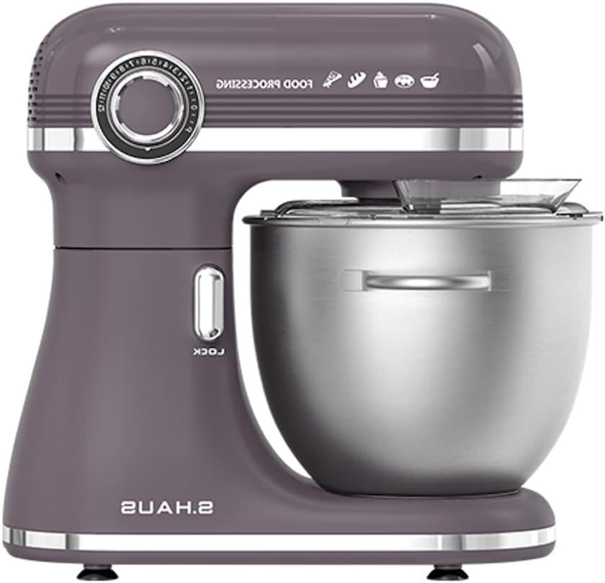 Staande Mixer - Keukenmachine Mengmachine - Bakken en Mixen - 1500W Motor 12 Snelheden - 7L Kom - Taupe Paars — afbeelding 1