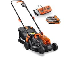 Accu Grasmaaier - Elektrische Duwmaaier - Gazon Onderhoud - Dubbele Accu Systeem - 33cm Maaibreedte - Zwart