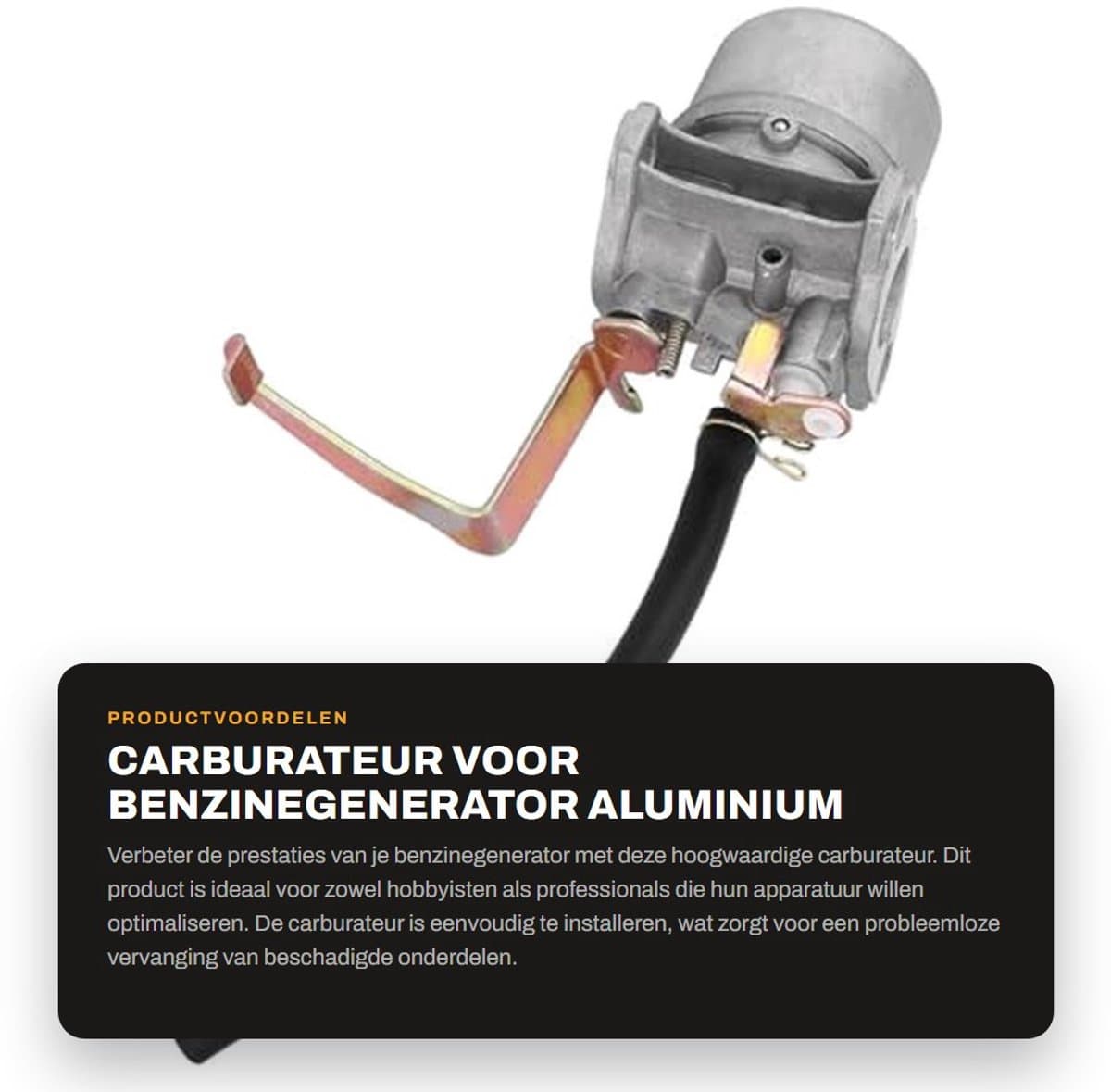 Dailygoods - Carburateur voor Benzinegenerator - Aluminium - Eenvoudig te installeren - Grasmaaier Onderdelen - Verhoog je machinevermogen - Geschikt... — afbeelding 1