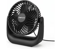 USB Tafelventilator Stil 20 dB – 3 Snelheden – 360° Draaibaar – Compact 15,2 cm – Wit