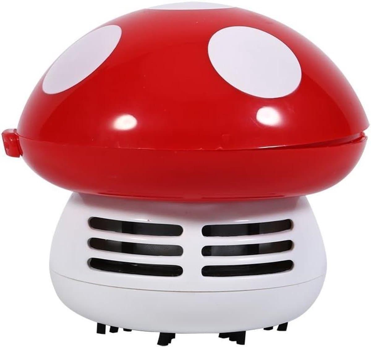 Mini Stofzuiger - Bureau Reiniger - Desktop Schoonmaken - Paddenstoel Vorm - 9 cm Doorsnee - Rood — afbeelding 1