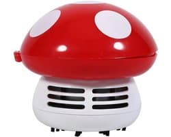 Mini Stofzuiger - Bureau Reiniger - Desktop Schoonmaken - Paddenstoel Vorm - 9 cm Doorsnee - Rood