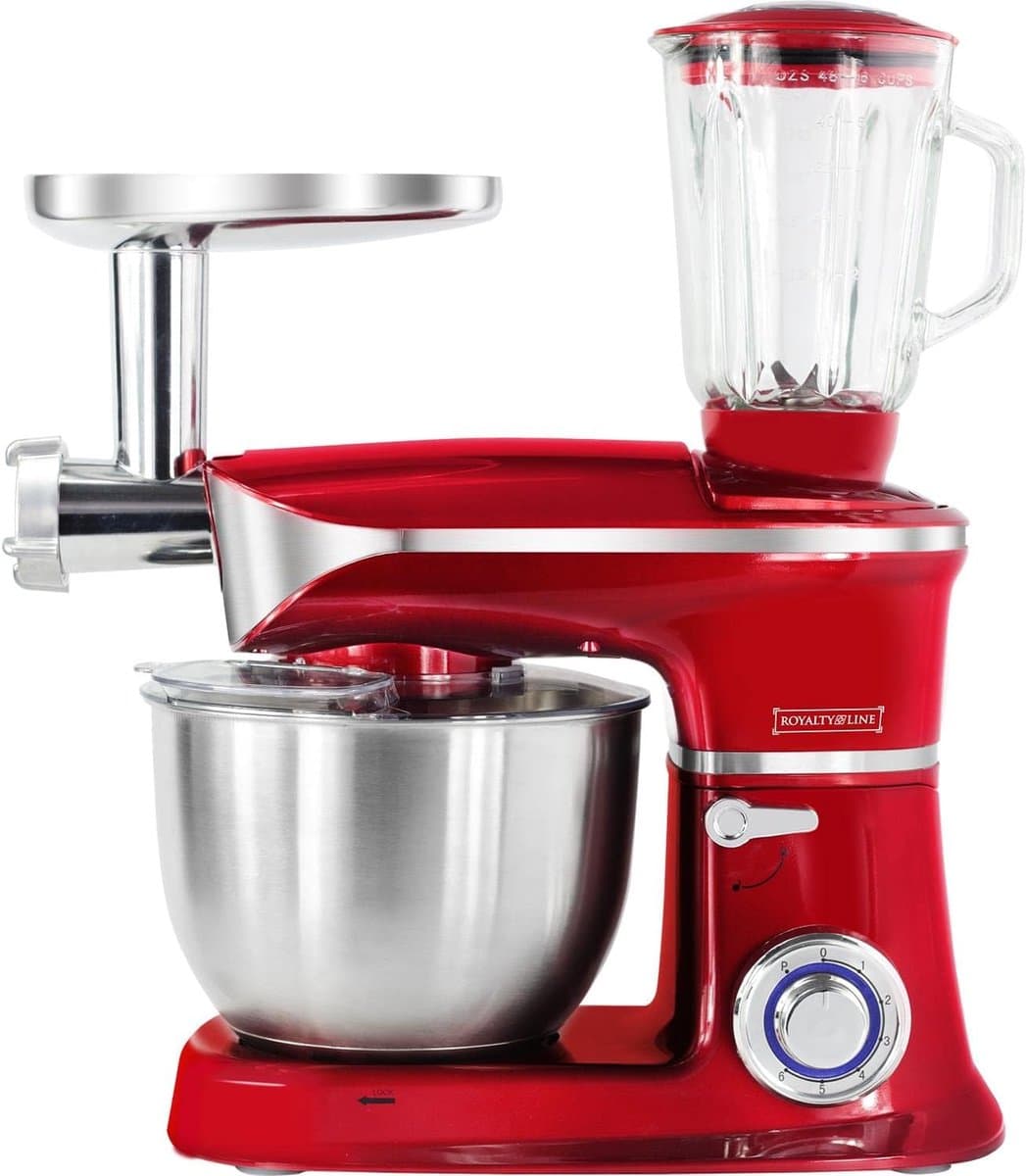 Keukenmachine - Foodprocessor Mixer - Veelzijdig Koken - 1900 Watt Kracht - 6 Liter Kom - Rood — afbeelding 1
