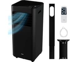 MOA Mobiele Airco - 9.000 BTU - 3-in-1 - Met Afstandbediening - Tot 30m² - Airconditioner met Ontvochtigingsfunctie - Raamafdichtingskit - Zwart