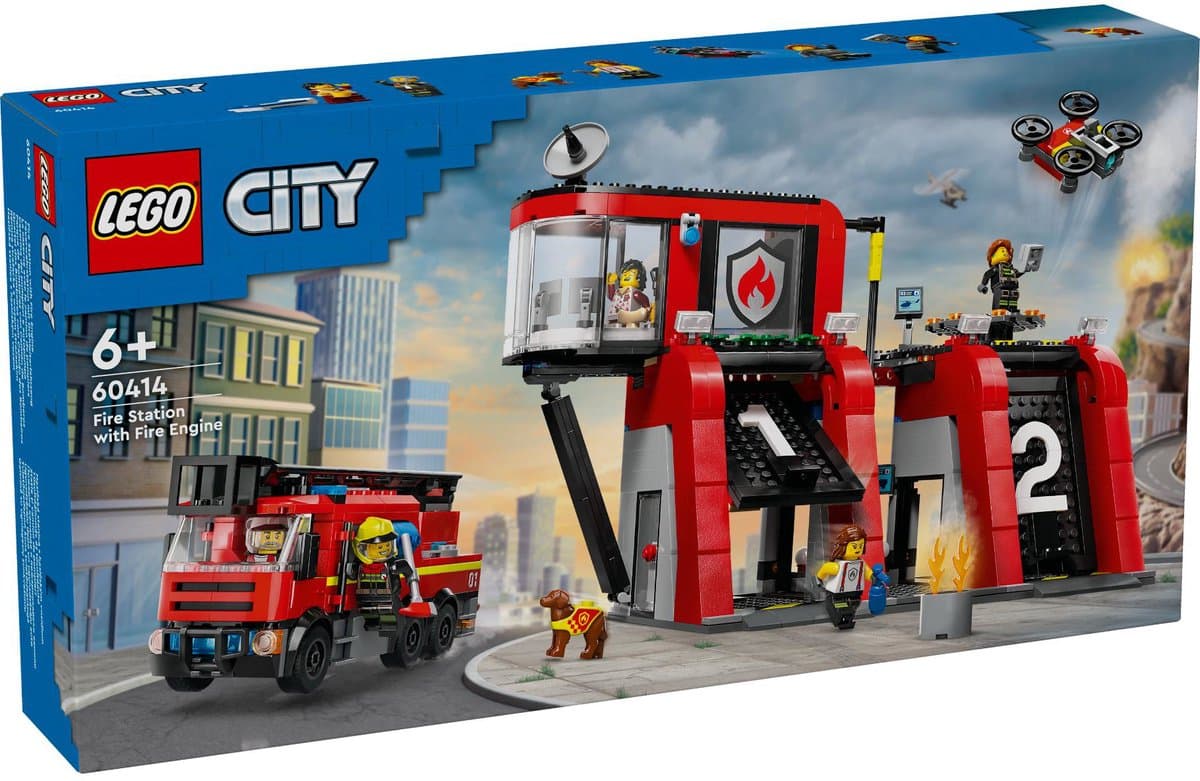 Lego City 60414 Brandweerkazerne En Auto Bouwstenen — afbeelding 1