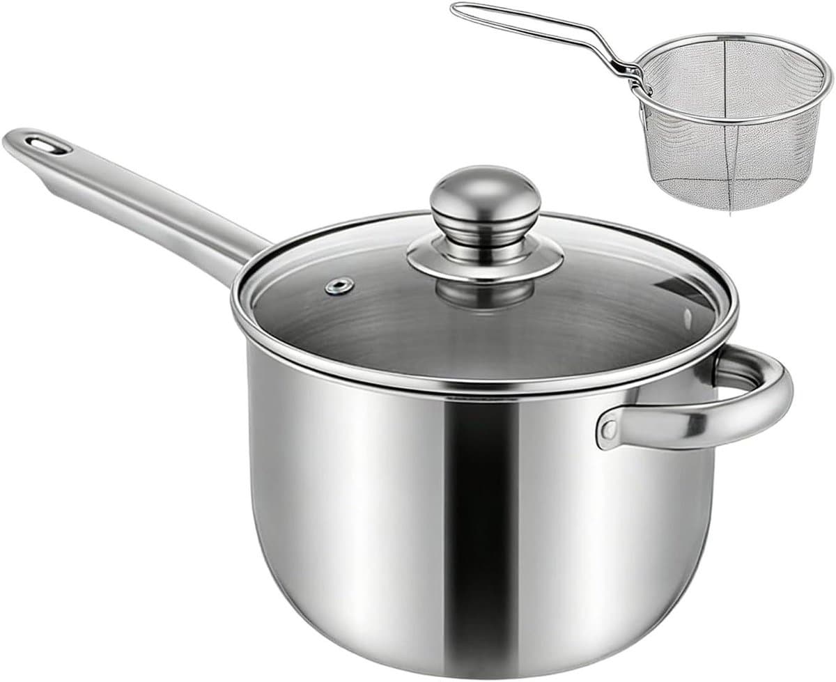 Tafelfriteuse - Kleine friteuse - Thuis Frituren - Gelijkmatige warmte - 38 cm - Zilver — afbeelding 1
