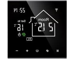 Slimme Thermostaat - WiFi Thermostaat - Verwarming Regelen - App Bediening - 60mm Installatie Afstand - Wit