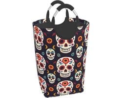 Wasmand - Vuilniszak Kledingmand - Wasgoed Opbergen - Waterdicht Oxford Doek - 50 Liter - Zwart