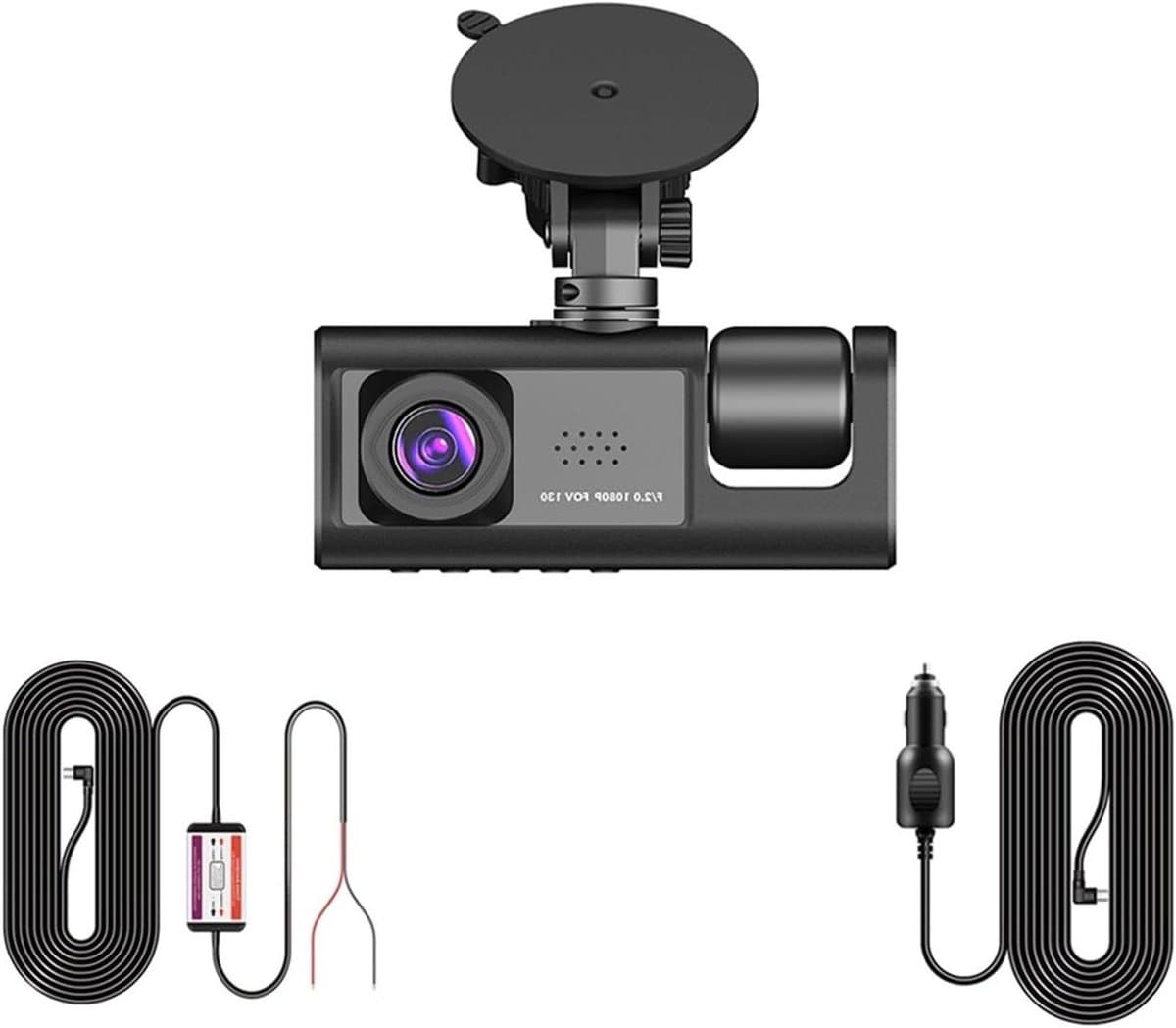 Auto DVR Camera - Dash Cam - Veiligheid Onderweg - 3 Kanalen Opname - HD 1080P - Zwart — afbeelding 1