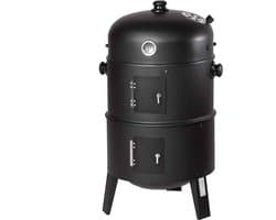 Casa Living Houtskool Barbecue - Veelzijdige BBQ met Roker, Grill en Thermometer - Perfect Voor Buiten Koken - 3 in 1 - Zwart