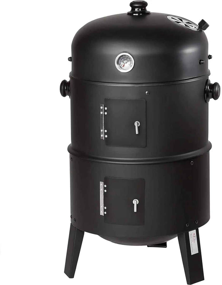 Casa Living Houtskool Barbecue - Veelzijdige BBQ met Roker, Grill en Thermometer - Perfect Voor Buiten Koken - 3 in 1 - Zwart — afbeelding 1