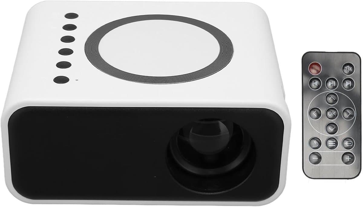 KZQ Mini Projector - Draagbaar Full Hd 1080p Led Projector Met Wifi - Geschikt Voor Telefoon En Computer - Ideaal Voor Thuis Slaapkamer Tuin Binnen Buiten Kamperen En Voetbal Kijken - Wit — afbeelding 1