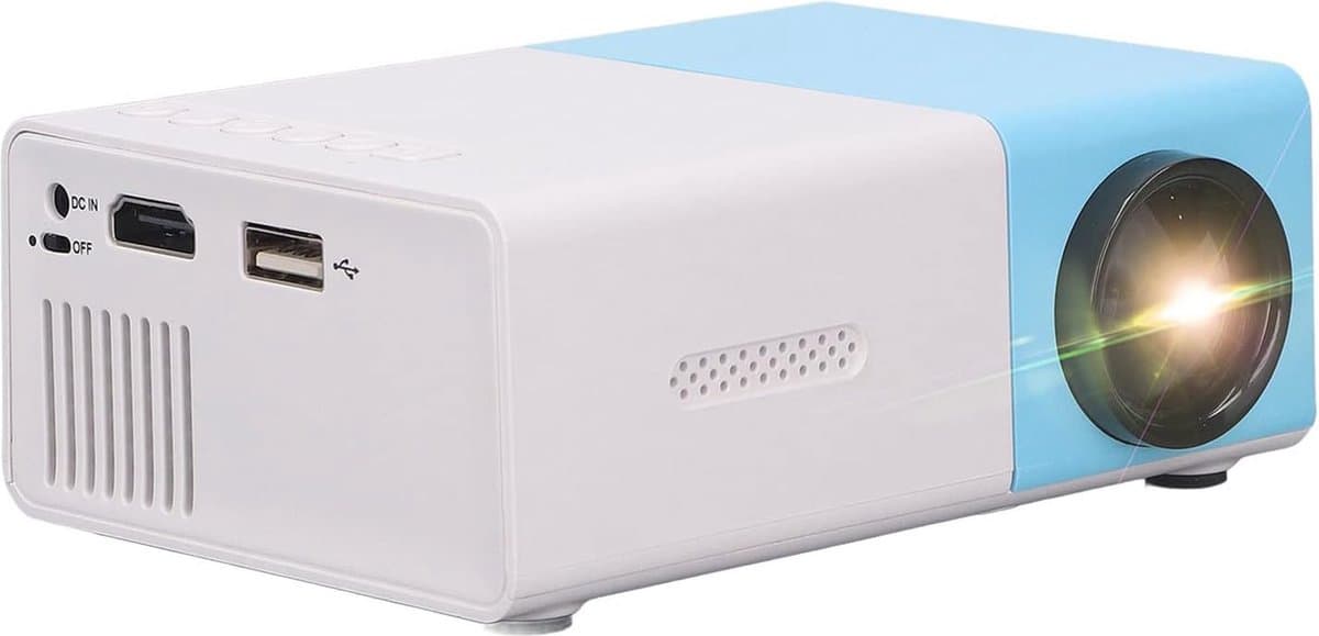 Mini Beamer - Input tot 1080P - Projector - Mini Projector - HDMI - USB - Wit / Blauw - Smartphone - Draagbaar - Ingebouwde speaker — afbeelding 1