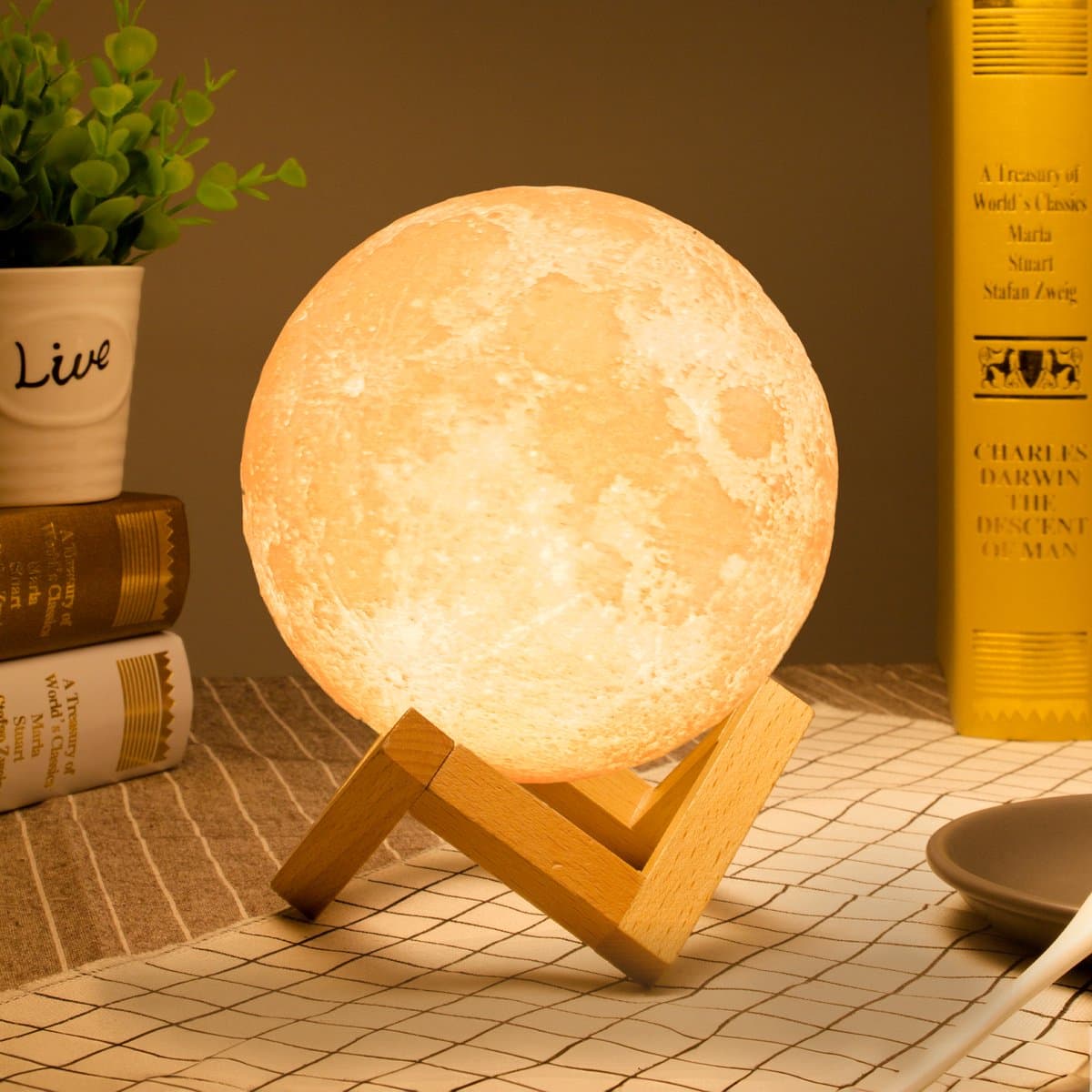 Denver Maanlamp 3D - Bluetooth Speaker Draadloos - Tafellamp Slaapkamer - Muzieksyncronisatie - Incl. Afstandsbediening - Maan lamp - LBS150 — afbeelding 1