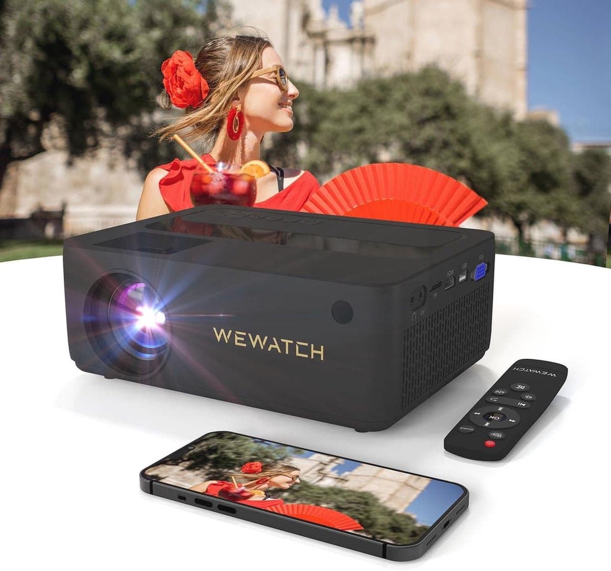 Draagbare Mini Projector 1080P Full HD | WiFi & Bluetooth Ondersteuning | Compacte Beamer voor Home Cinema — afbeelding 1