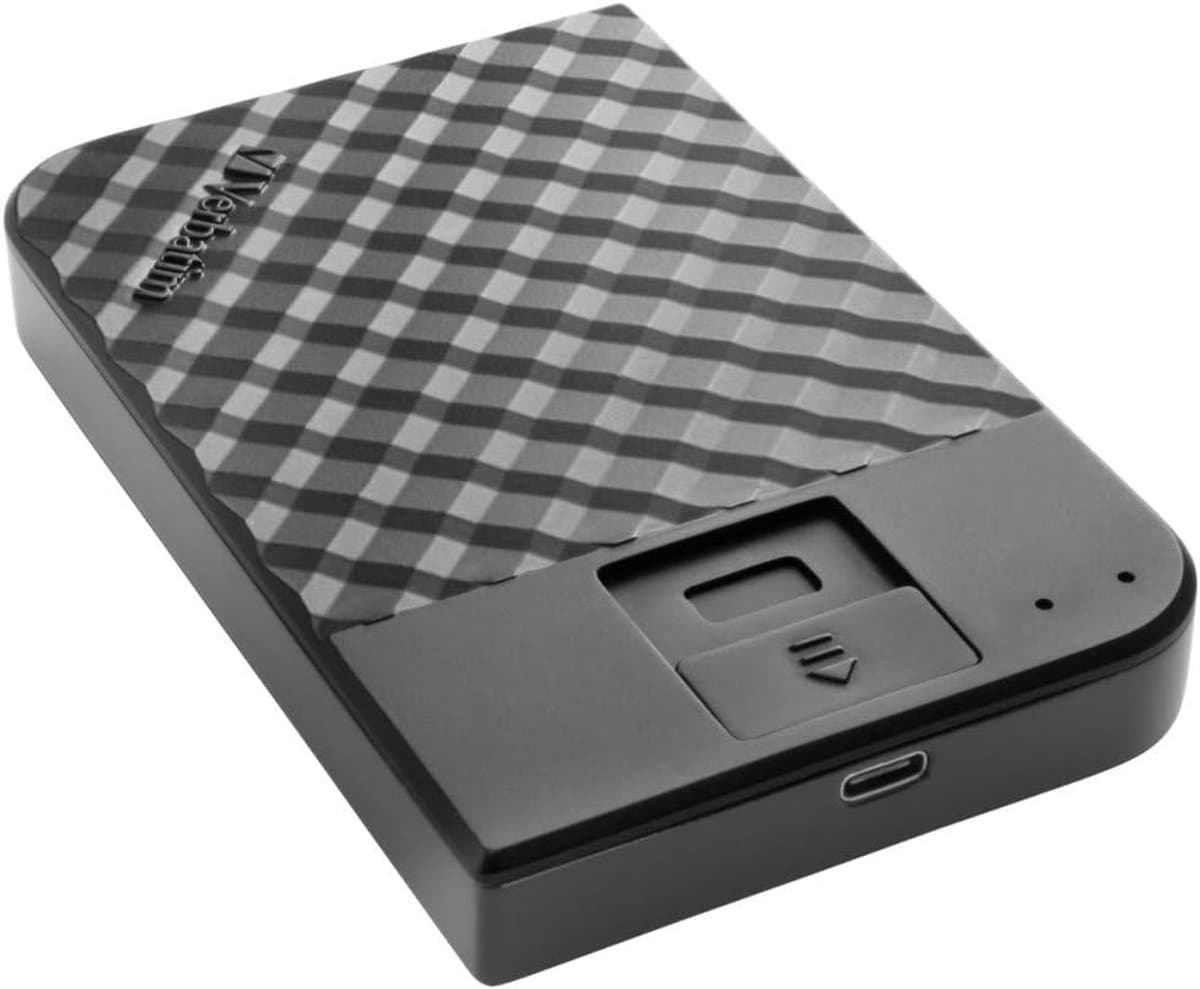Externe Harde Schijf - Draagbare Opslag - Veilige Data - Vingerafdruk Scanner - 12.6 x 8.1 cm - Zwart — afbeelding 1