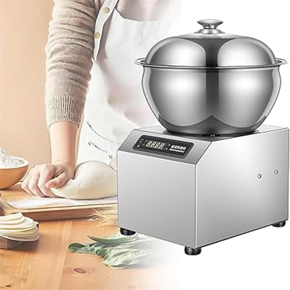 Deegmixer Roestvrij Staal - Professionele Mixer - Bakken En Koken - Krachtige Motor 1800W - 5L Capaciteit - Zilver — afbeelding 1