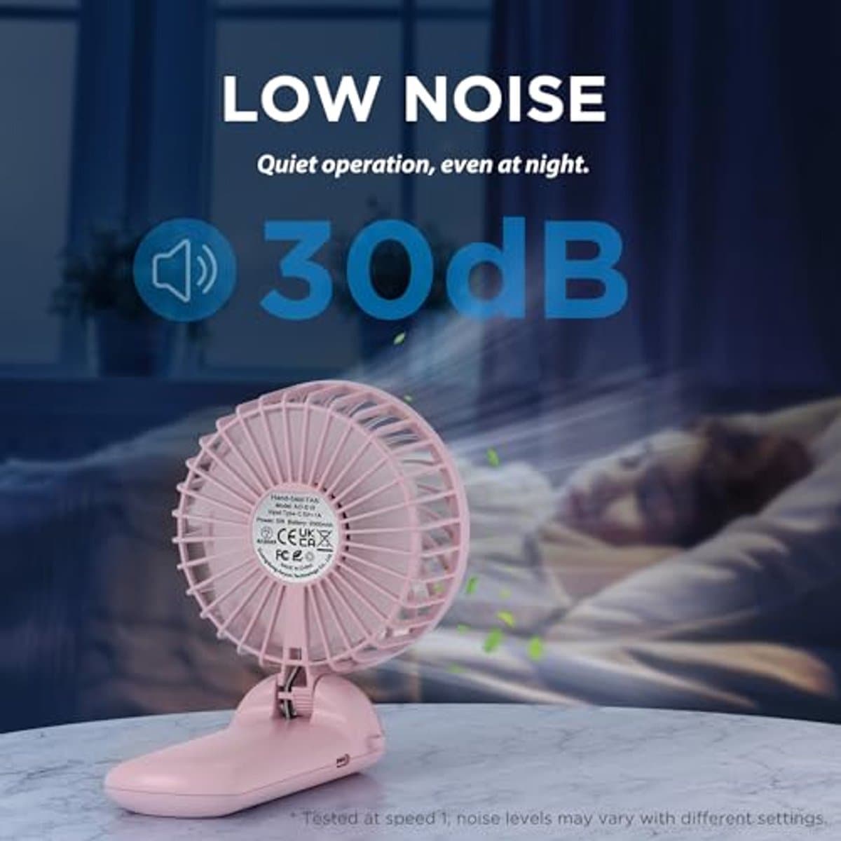 Mini Draagbare Ventilator met 4 Snelheden en 180° Opvouwbaar Ontwerp — afbeelding 1