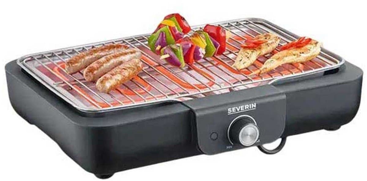 Severin PG 8554 - Electrische Tafel BBQ Grill - 2300 W - 230 °C - Grillrooster - Zwart Roestvrijstaal — afbeelding 1