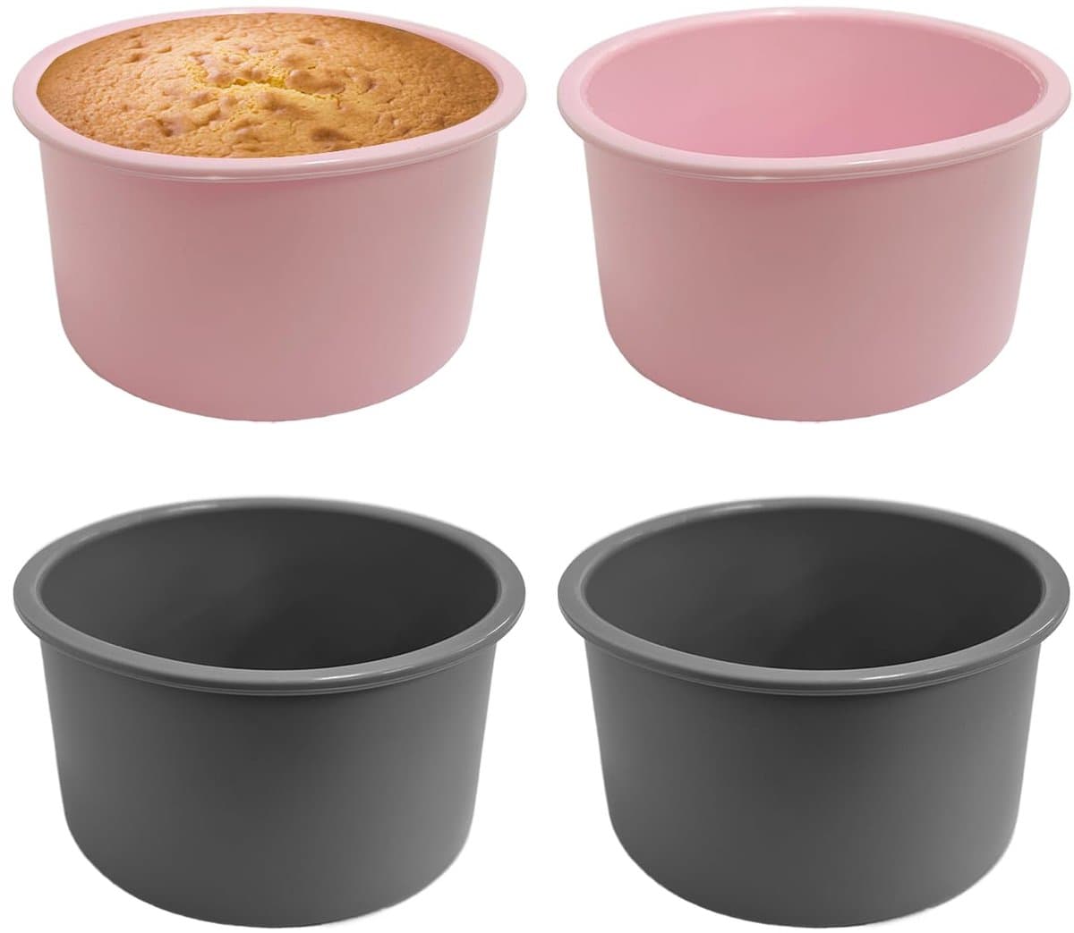 4pcs Silicone Baking Moulds, Silicone Baking Trays, Microwave Egg Cookers, Air Fryer Cake Moulds, Baking Accessories, Suitable for Home Baking, Grilling, Roasting, Cooking — afbeelding 1