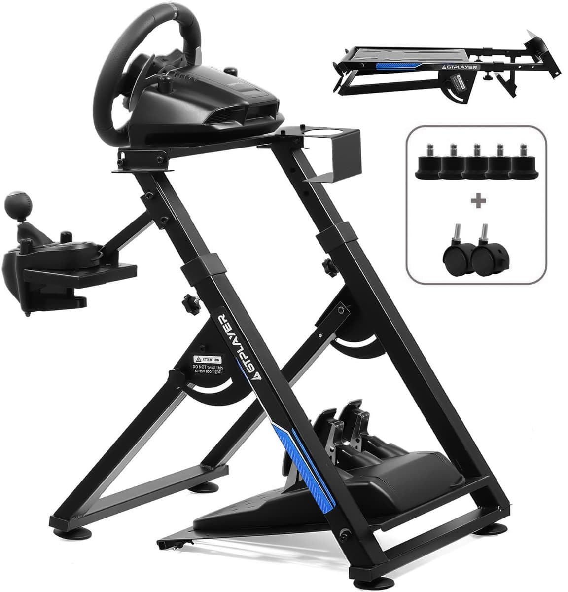 GTPLAYER - Race Simulator Stuursteun - Voor G29 G920 T300RS en Fanatec - Blauw — afbeelding 1