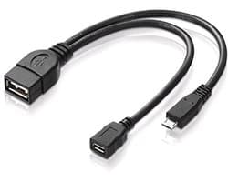 USB OTG Adapterkabel Micro-USB 2.0 met Stroomaansluiting voor Externe Harde Schijven en Apparaten