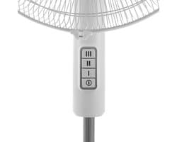 Stijlvolle Staande Ventilator met 3 Snelheden, Draaibare Kop en Hoogteverstelling - 45 W, Wit