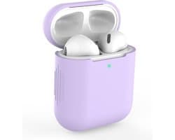 Hoesje geschikt voor Apple AirPods 1 en 2 - Siliconen hoesje - Paars - Siliconen - Soft Case - Cover - CHPN