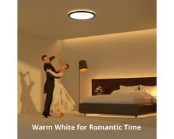 Draaibare LED Plafondlamp met Afstandsbediening, 24W, Dimbaar Wit en Warm Licht