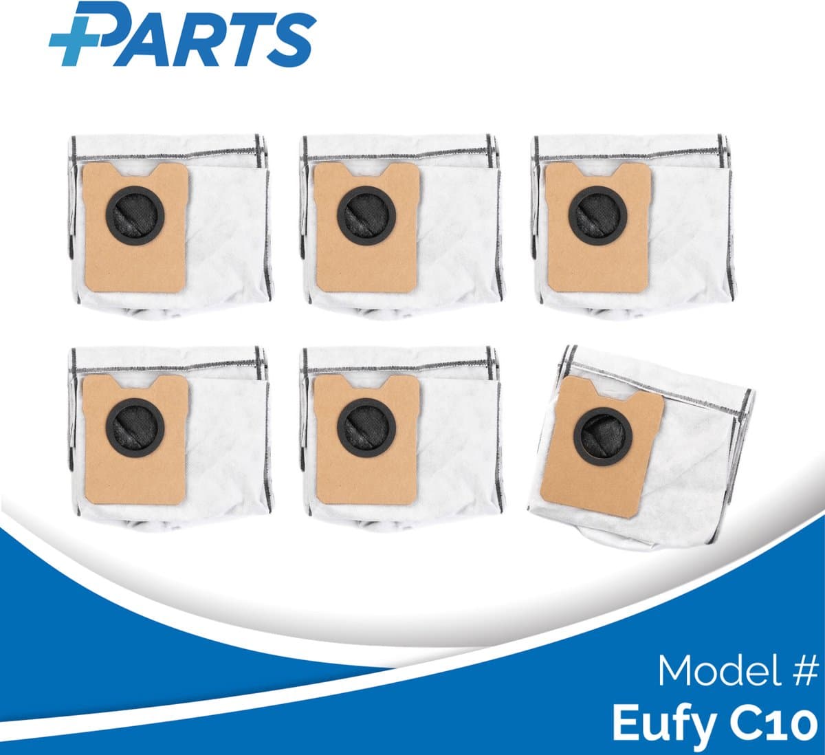Eufy C10 Stofzakken (6 Stuks, Plus.Parts® alternatief voor T290A / T291C) — afbeelding 1
