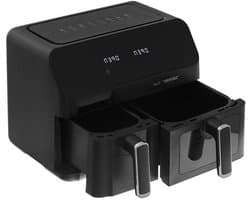 Dubbele Airfryer - Friteuse zonder vet - Gezond Koken - Twee Mandjes - 9 Liter - Zwart
