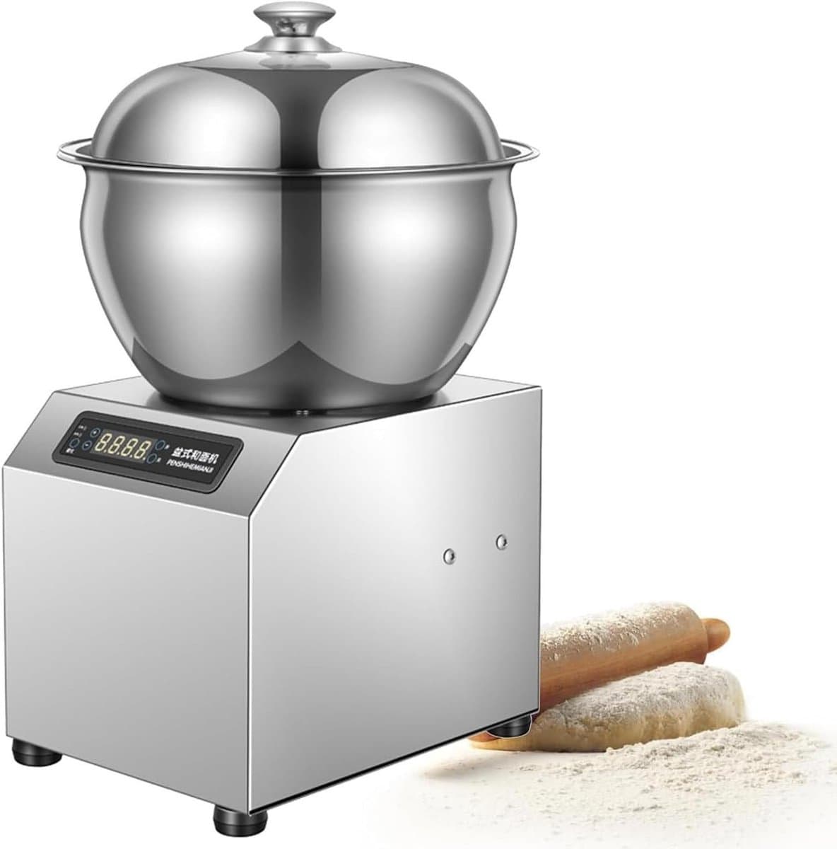 Deegmengmachine - Keukenmixer - Bakken Thuis - Bidirectionele Rotatie - 8 kg Capaciteit - Zilver — afbeelding 1