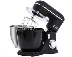 Keukenmachine - Standmixer - Bakken en Koken - Dubbele Mengkom - 1300 Watt - Zwart