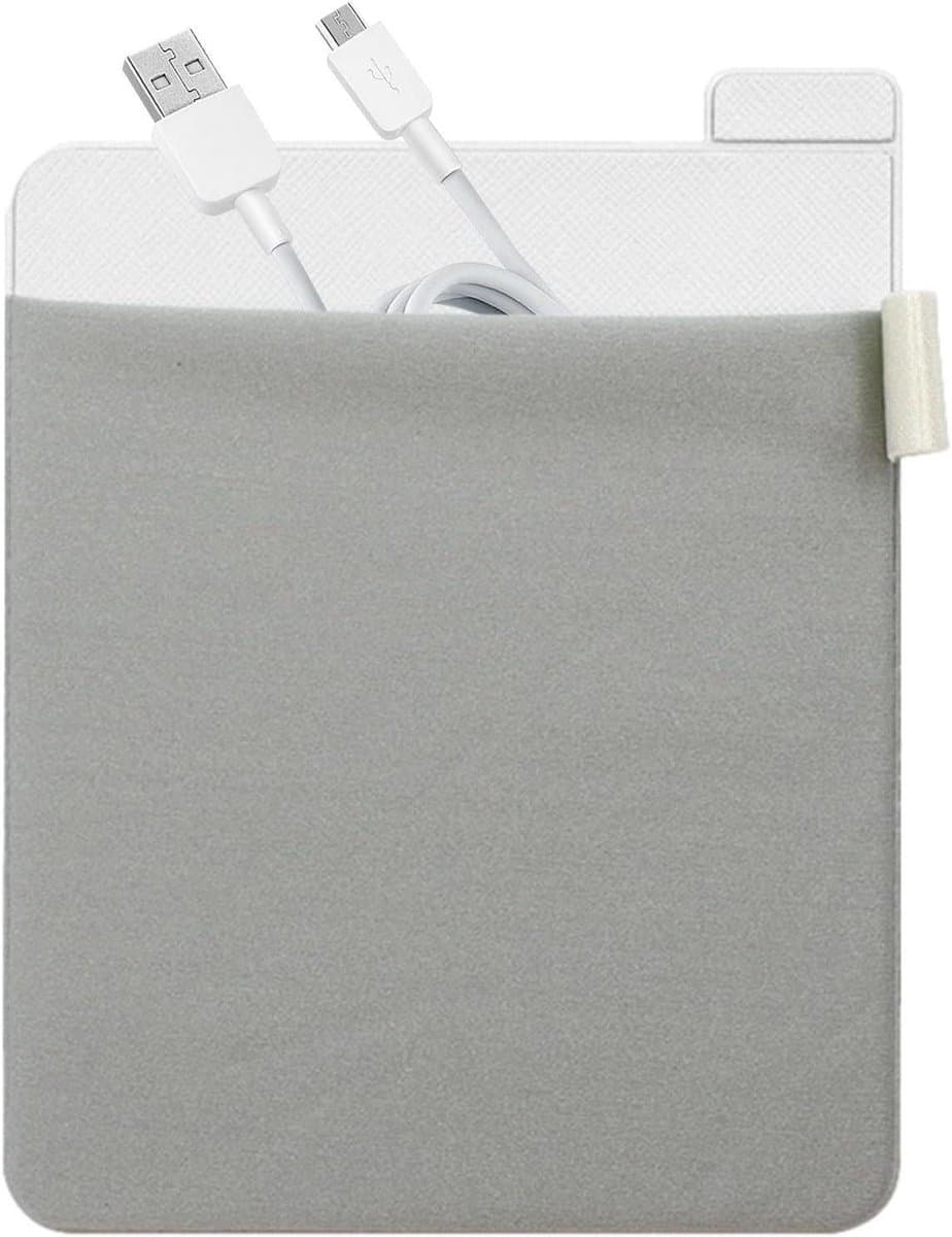 Externe harde schijf houder - Laptop opberger - Laptop organiseren - Plakbare opbergvak - 15 x 11.5 cm - Zwart — afbeelding 1