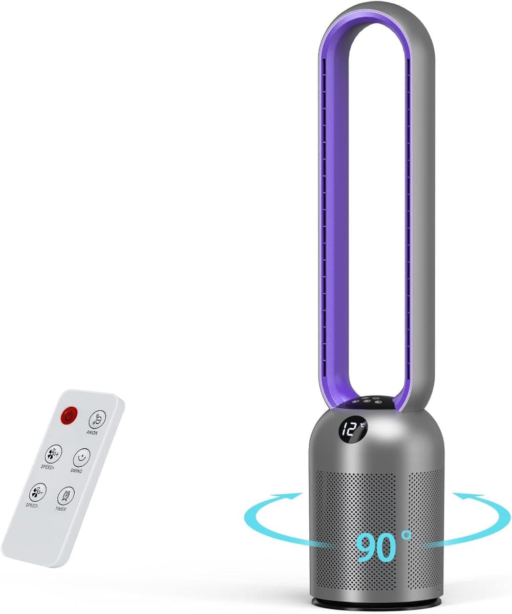 Torenventilator - Staande ventilator - Kamers Koelen - Bladloos Ontwerp - 100.5 cm - Paars — afbeelding 1