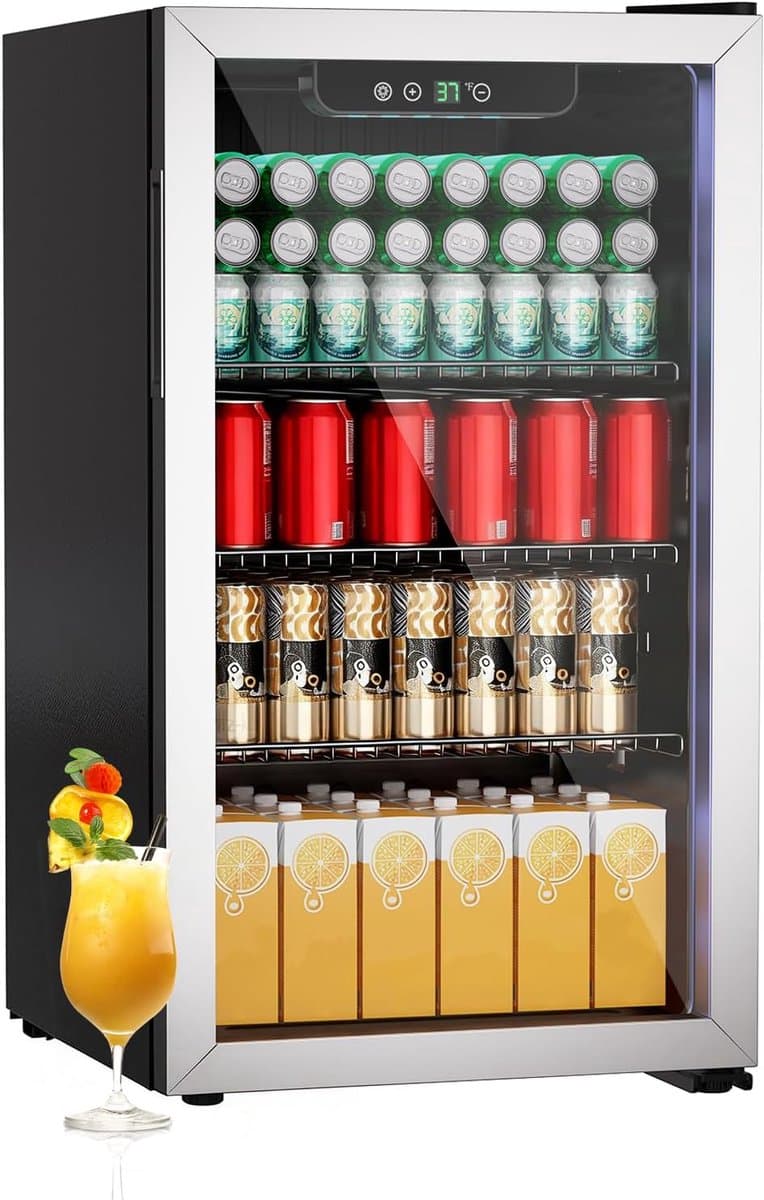 Drankkoeler - Mini koelkast - Dranken Koelen - Stille werking - 80L Capaciteit - Zilver — afbeelding 1