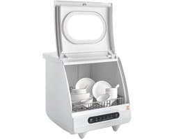 Mini Vaatwasser - Werkblad Model - Snel Servies Wassen - Krachtige Koperen Motor - Compact Ontwerp - Wit