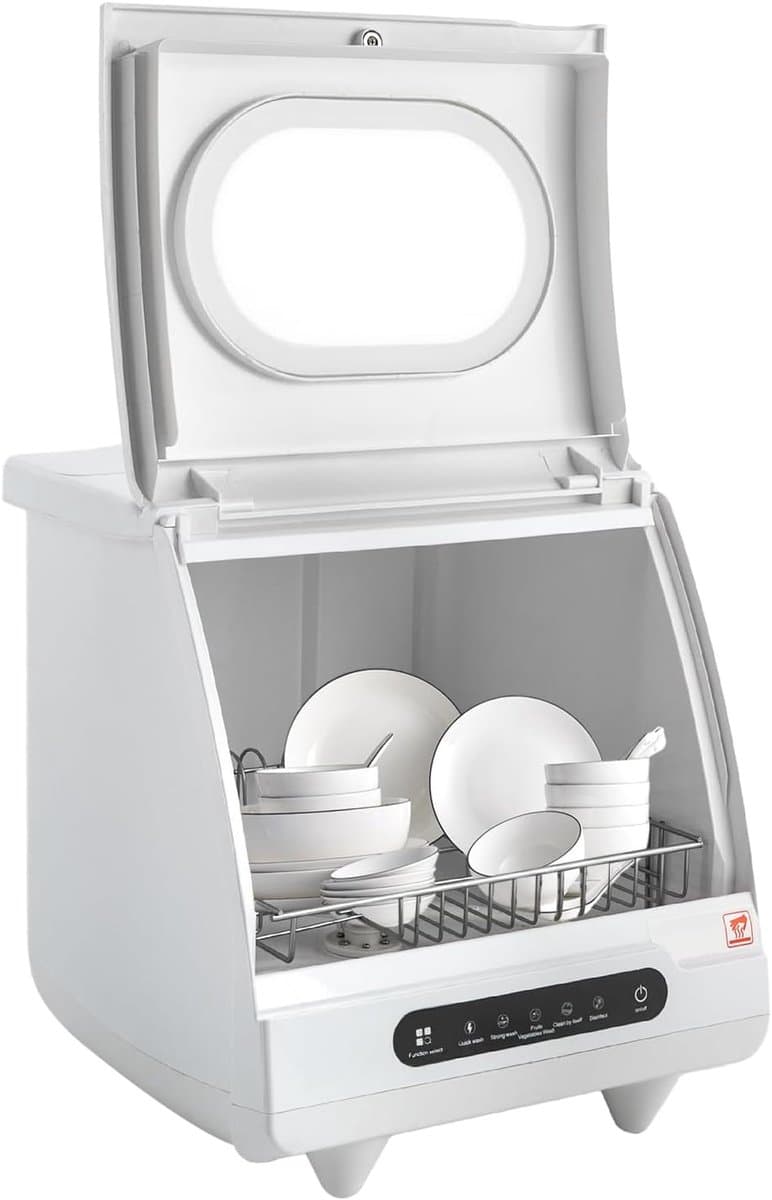 Mini Vaatwasser - Werkblad Model - Snel Servies Wassen - Krachtige Koperen Motor - Compact Ontwerp - Wit — afbeelding 1