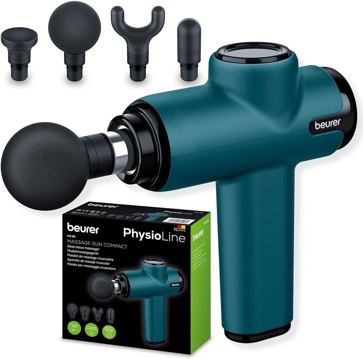 Thijox - Massagepistool MG 99 - Krachtige Triggerpointmassage - Compact Massageapparaat met 4 Opzetstukken - 5 Intensiteitsniveaus - Oplaadbare Batter — afbeelding 1
