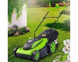 Elektrische grasmaaier - Gazonmaaier duwmaaier - Gazon onderhouden - Krachtige 2000W motor - 43 cm maaibreedte - Zwart
