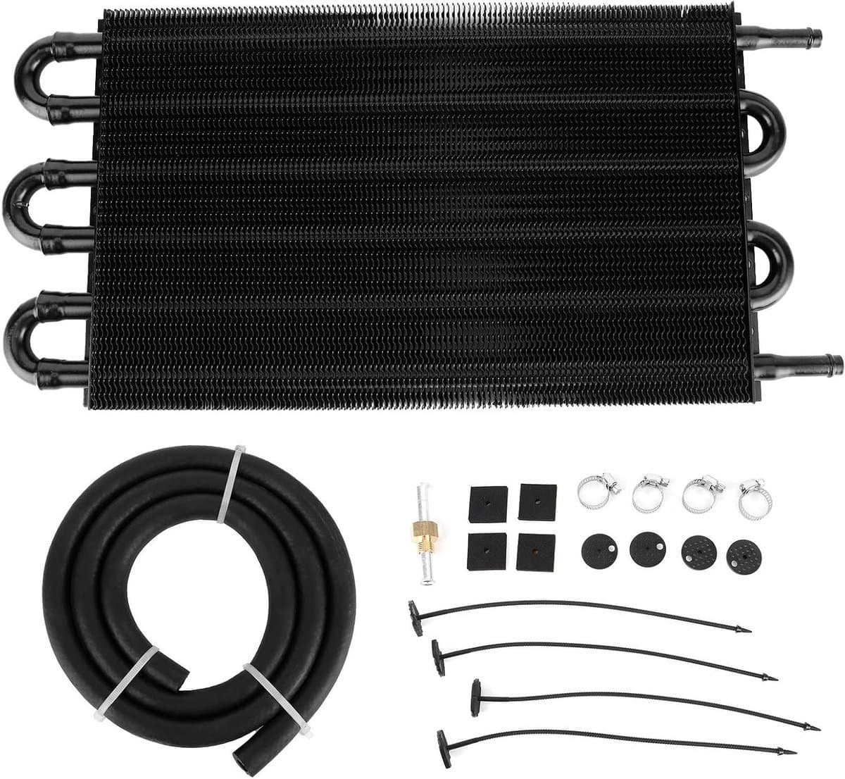 Motorolieradiator - Oliekoeler Kit - Motor Koelen - Verlaagt Oliëtemperatuur - 6-rij - Zwart — afbeelding 1