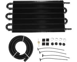 Motorolieradiator - Oliekoeler Kit - Motor Koelen - Verlaagt Oliëtemperatuur - 6-rij - Zwart