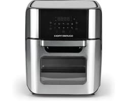 Hetelucht friteuse - Airfryer oven - Vetarm koken - XXL 12 liter capaciteit - 10 programma's - Zilver