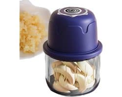 Elektrische Hakker - Keukenmachine Mini - Snel Ingrediënten Snijden - Draadloos USB Opladen - 350ml - Blauw