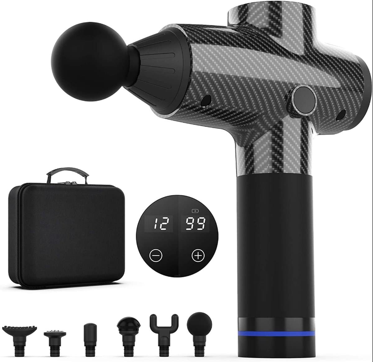 Massage Gun - Deep Tissue – Spier – Nek - Rug - Massager - 6 Snelheden & 6 Massage Hoofden - Professionele Elektrische Spier Gun — afbeelding 1
